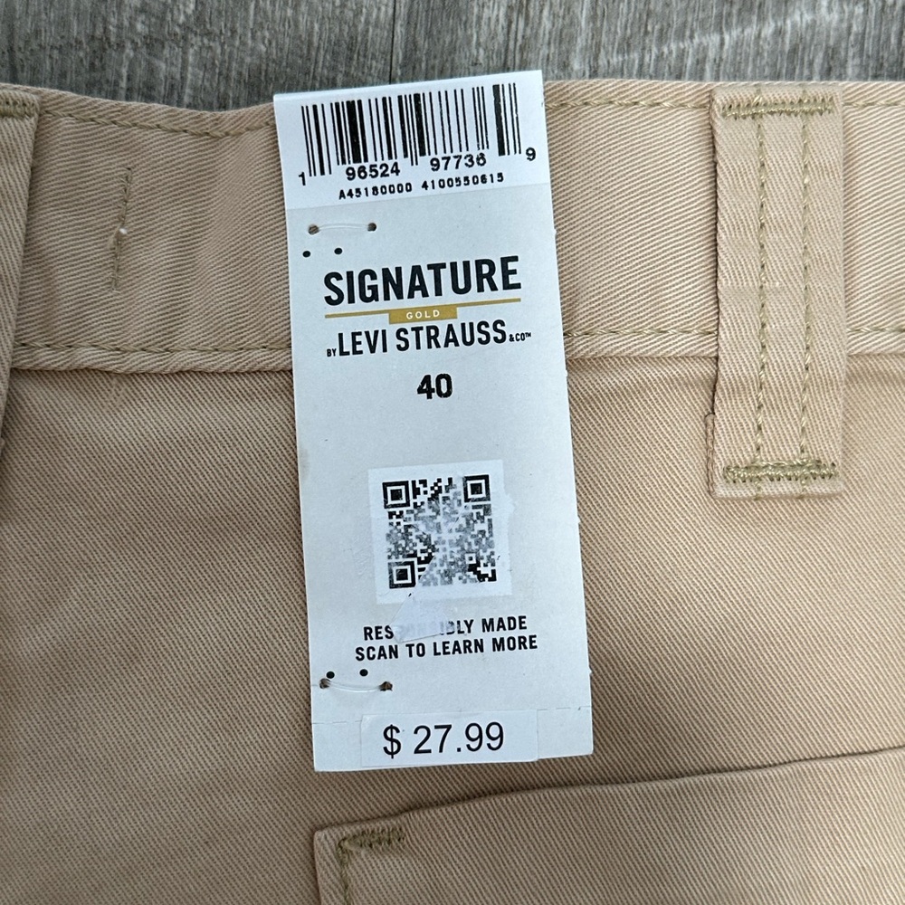 Men's Levi's Levi Strauss 40 XL Chino Khakis Cargo Utility Shorts Khaki NWT - Picture 7 of 9